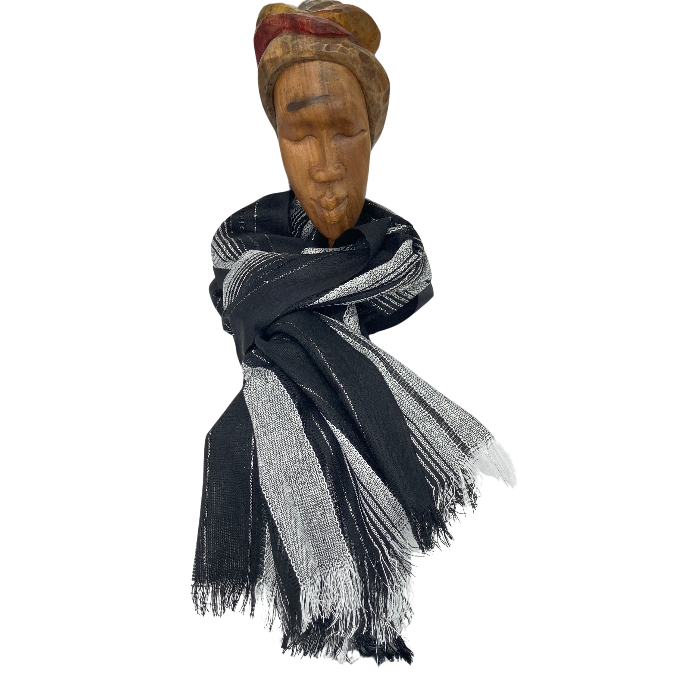 Black and Silver striped scarf