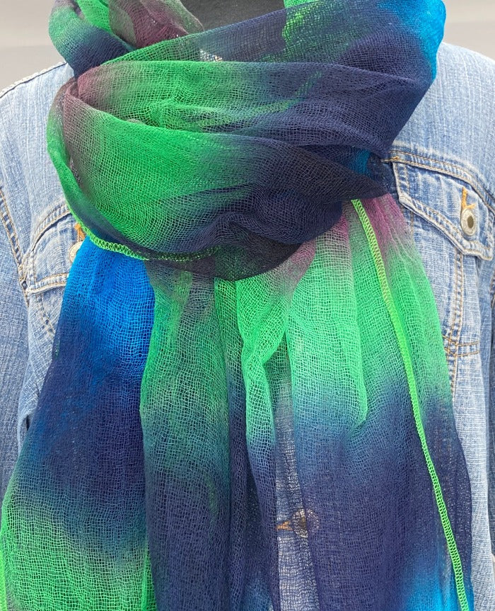 Hand Dyed Gauzy Art Scarves