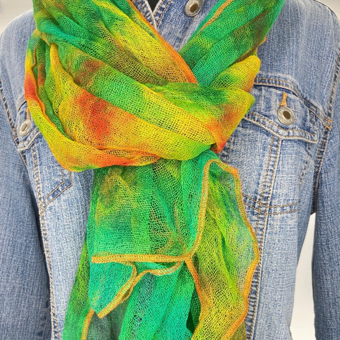 Hand Dyed Gauzy Art Scarves