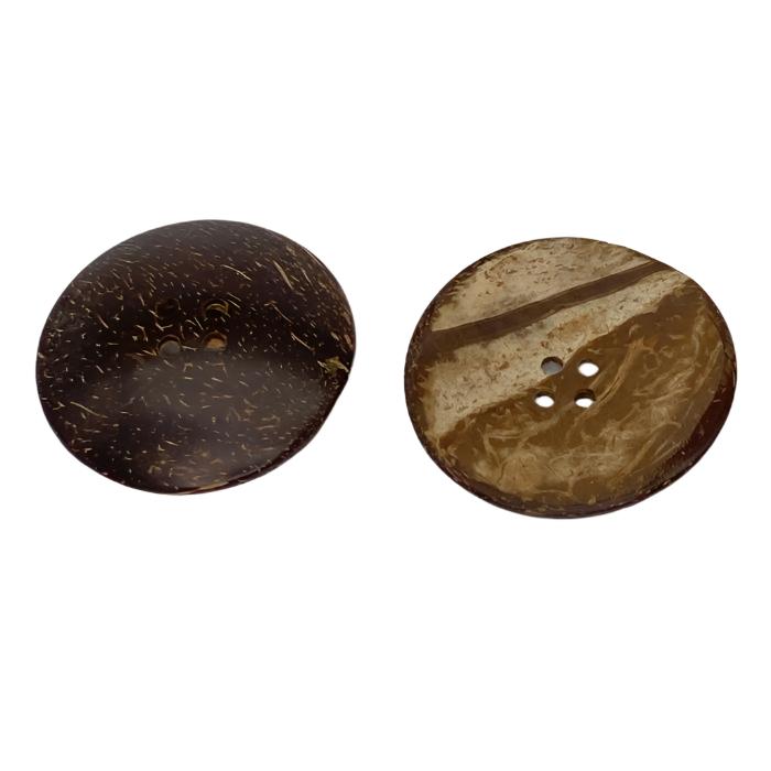 Front/Back 2-1/2" unglazed Natural Coconut Shell Button