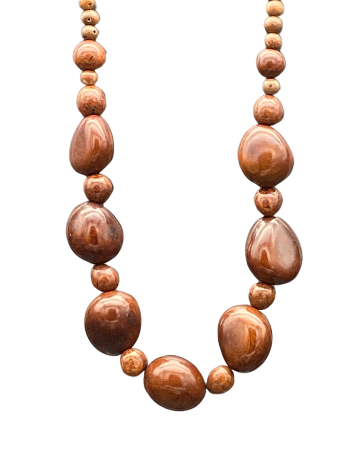 Georgeous, bold necklace made from whole tagua nuts