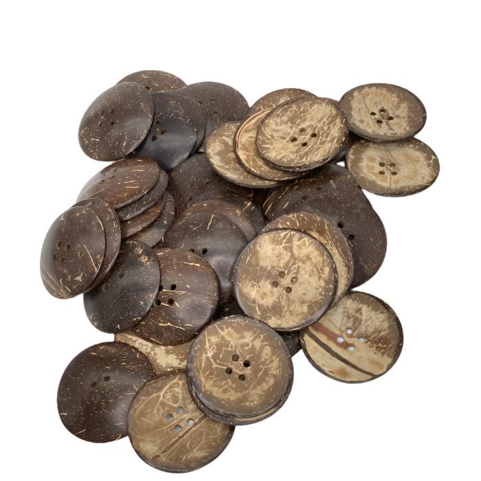 Large Grouping of 2-1/2" unglazed Coconut Buttons