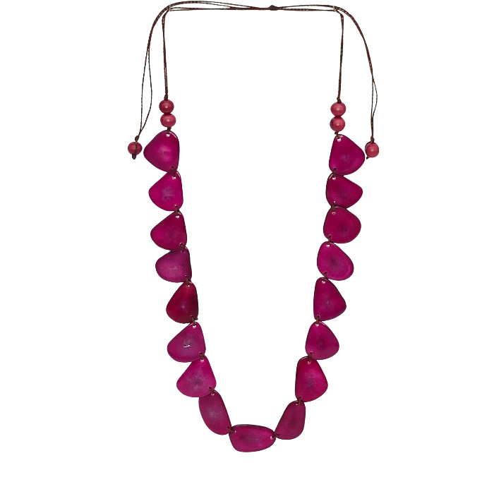 Single stranded necklace. Made from Tagua nut in purple color