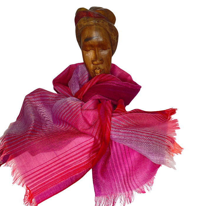 Hues of pink striped scarf