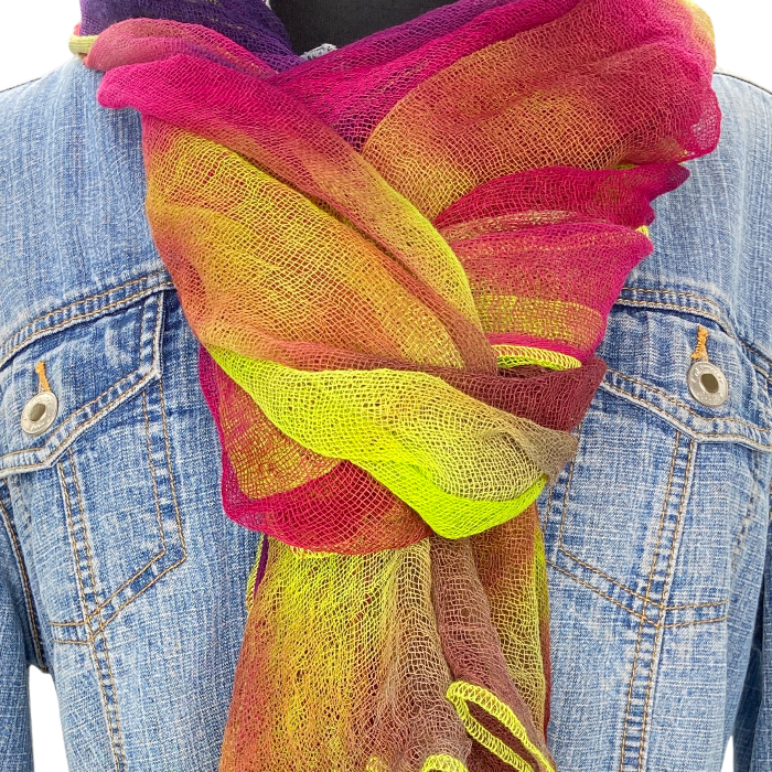 Hand Dyed Gauzy Art Scarves