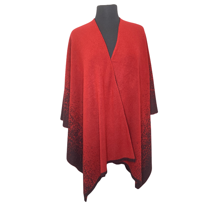 Reversible wrap red color with black accent design