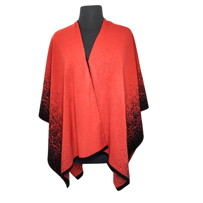 Reversible wrap coral color with black accent design