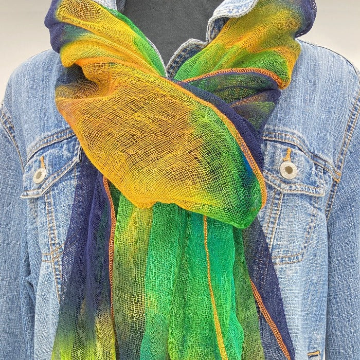 Hand Dyed Gauzy Art Scarves
