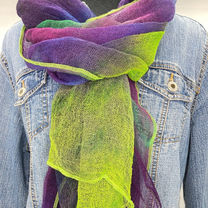 Hand Dyed Gauzy Art Scarves