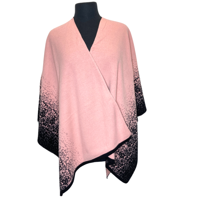 Reversible wrap in peach color with black accent design