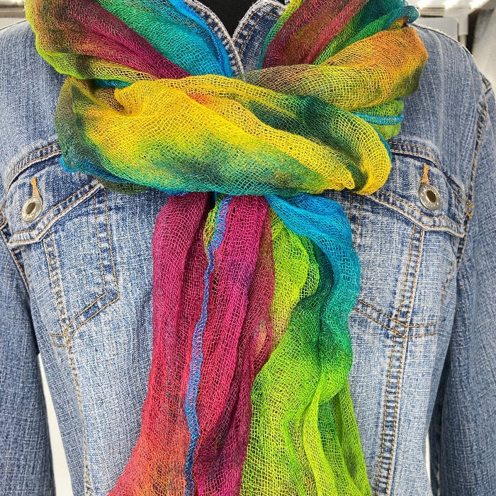 Hand Dyed Gauzy Art Scarves