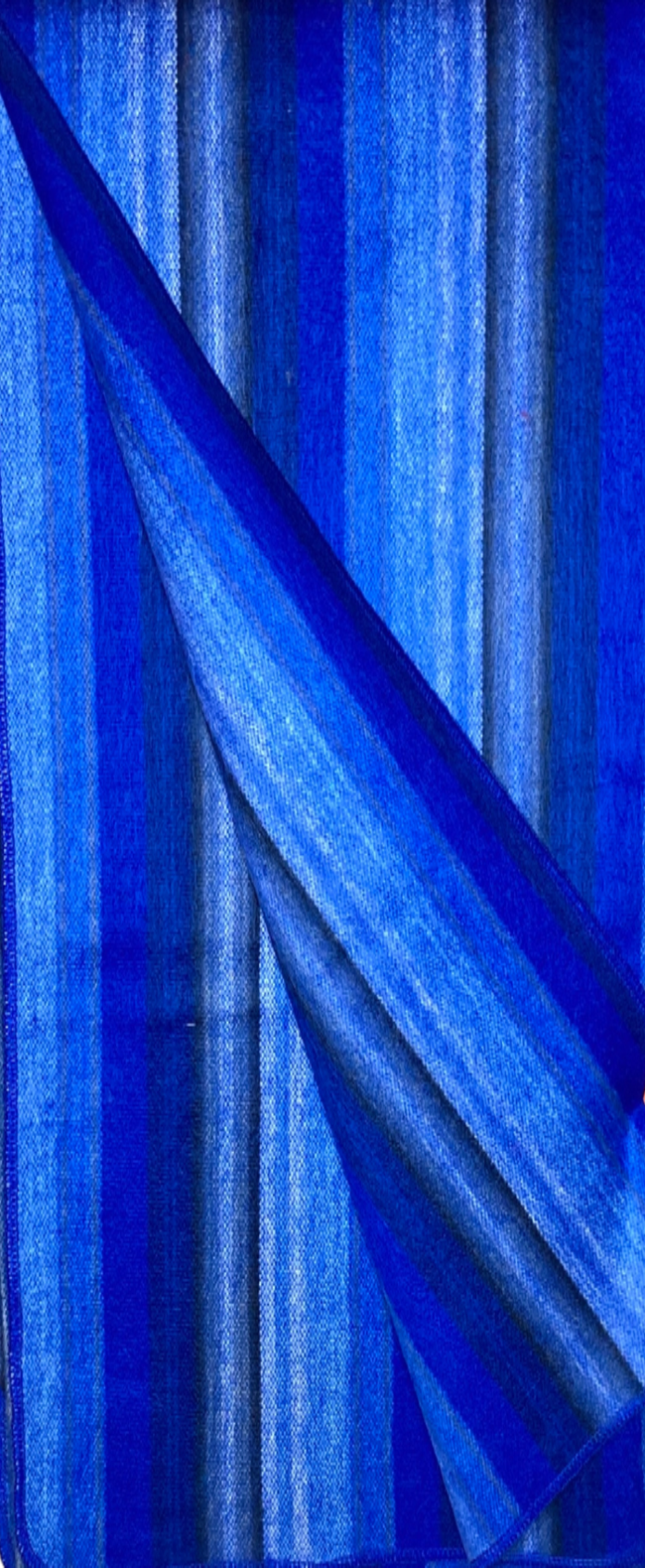 Full size Alpaca blanket cobalt blue and pale blue stripes