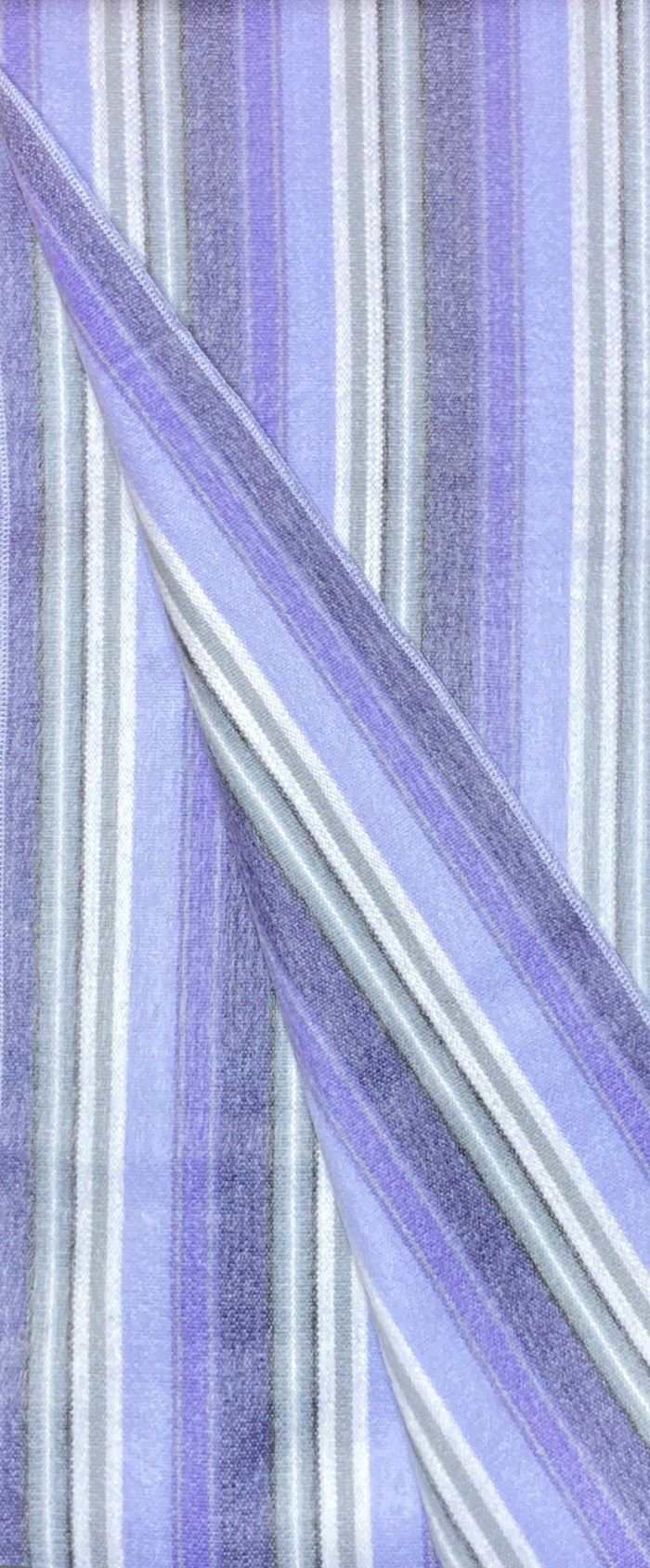 Full size Alpaca blanket in liht lavender, gra and cream stripes