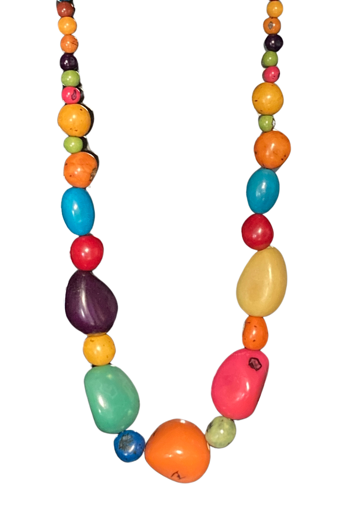 Georgeous, bold necklace made from whole tagua nuts