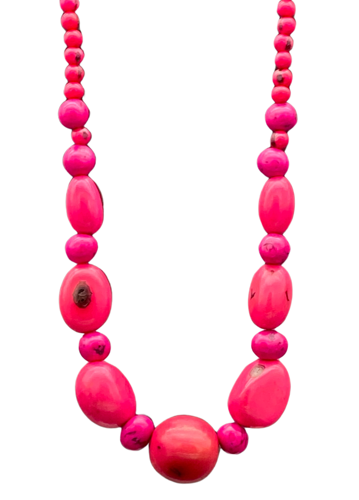 Georgeous, bold necklace made from whole tagua nuts
