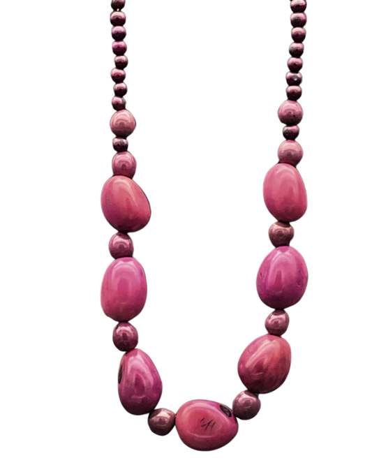 Georgeous, bold necklace made from whole tagua nuts