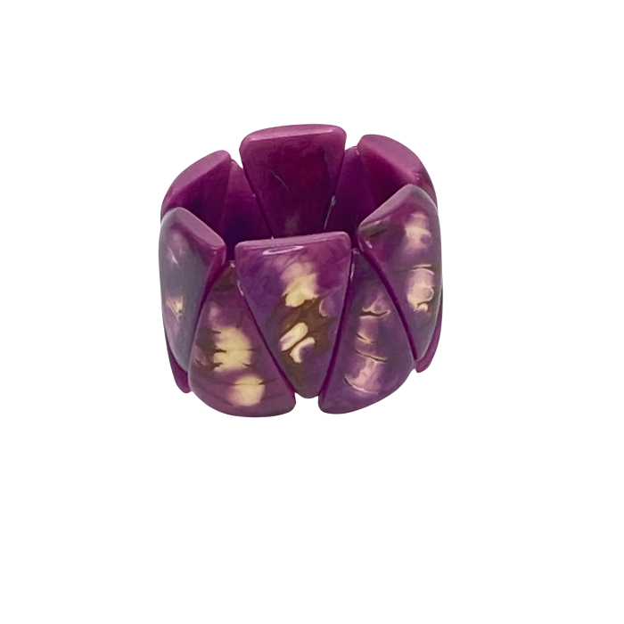 Stretchy Tagua nut bracelet  in purple