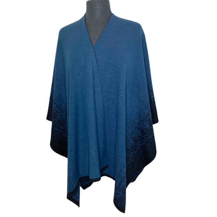 Reversible wrap navy blue color with black accent design