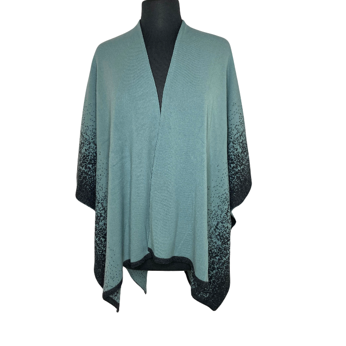 Reversible wrap petroleum color (sea green color) with black accent design